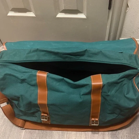 Vintage Ralph Lauren Green and Brown Men's travel Bag